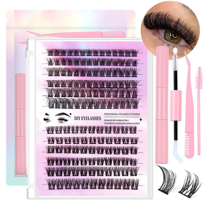 Combination Simulation Glue Tweezers Set Curl Eyelashes DIY Segmented  Extensions Cluster Fales eyelash Charming Tools