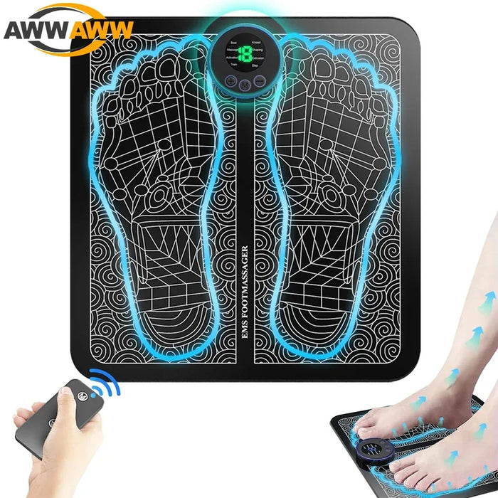 Home Electric Foot Massager for Pain Relief Blood Circulation EMS Acupoints Stimulation Foot Massage Mat Foot Muscle Relaxation