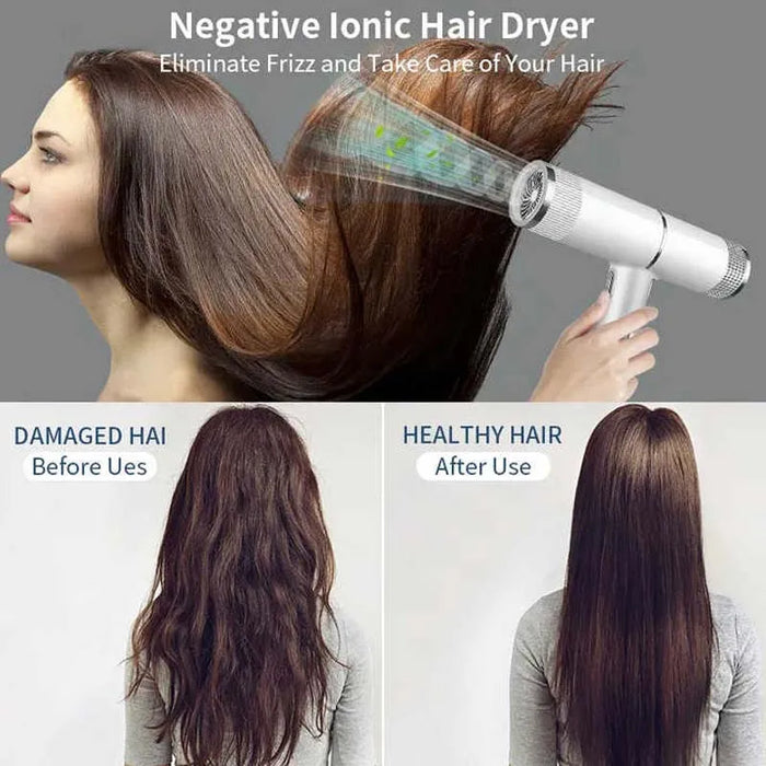 High Speed Hair Dryer Electric Negative Ion Hair Dryer Constant Temperature Care Hair  Portable Essential For Home And Travel