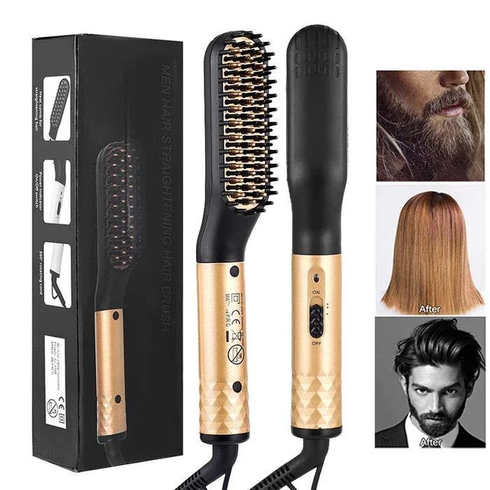 Professional Hair Comb Brush Beard Straightener Multifunctional Hair Straightening Comb Hair Curler Fast Heating Styling Tools