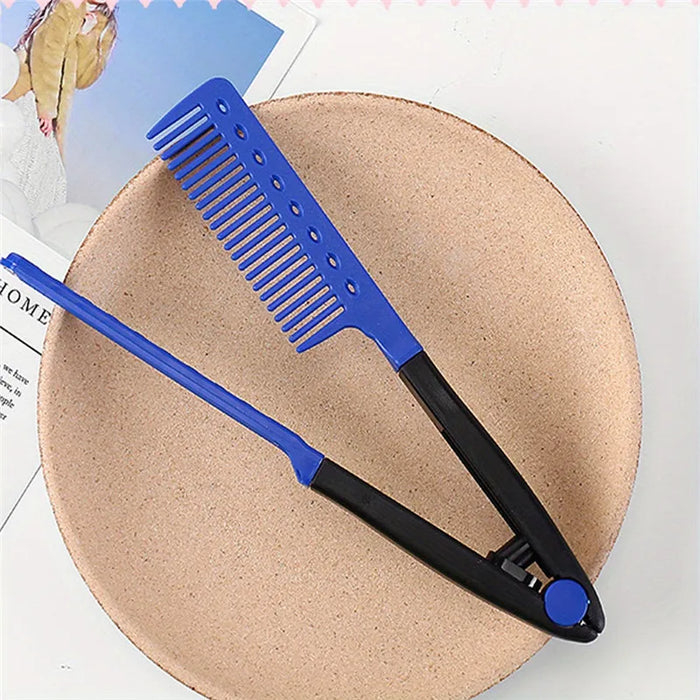 Flat Comb Straightening Comb Salon Hair Brush Combs Hairdressing Styling Hair Straightener V-shaped Straight Comb Straightener