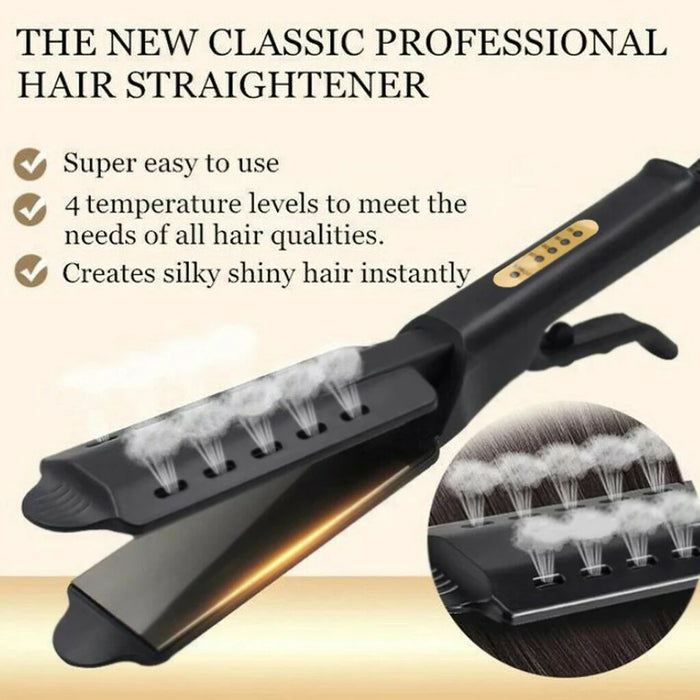 Hair Straightener Four-gear Temperature Adjustment Ceramic Tourmaline Ionic Flat Iron Hair Straightener For Women Widen Panel