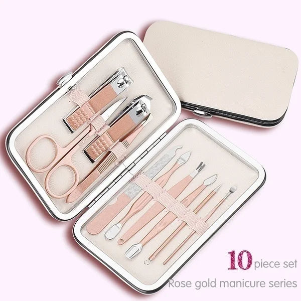 New Rose Gold& Black  Nail Scissors Set Nail Clippers Pedicure Beauty Nail Tools