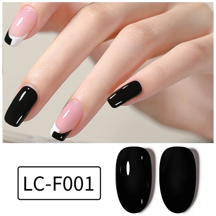 LILYCUTE 6Pcs/Set Gel Nail Polish Kit  Black White Red Fashion 6 Colors UV LED Nail Art Gel Semi Permanent Varnish