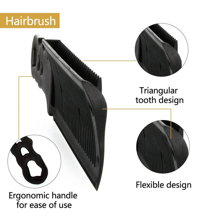 2PCS Kit Upgrade Barber Flat Top Hair Cut Combs Men's Arc Design Curved Positioning Hair Clipper Combs Salon Hairdresser Tools