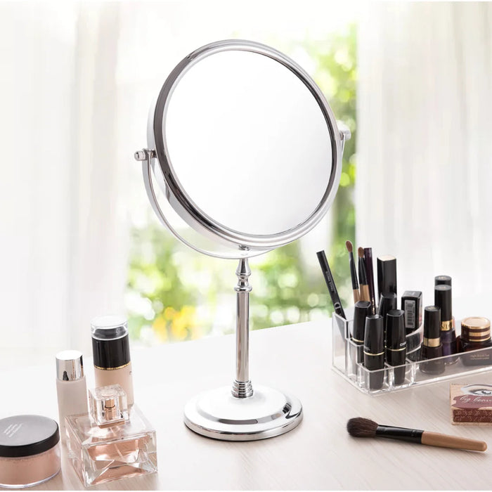 8 Inch 5X 7X 10X Magnification Makeup Mirror 360 Rotating Professional Desktop Cosmetic Mirror 8" Double Sided Magnifier stand