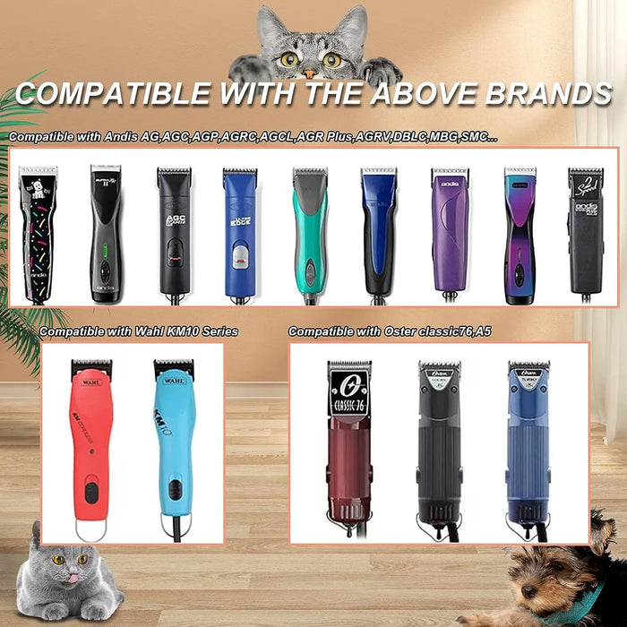 Pro Detachable Pet Dog Ceramic Blade Compatible with most Andis AG, AGC, AGP, AGRC.../Oster A5.../Wahl KM10,5,2 Series Clippers