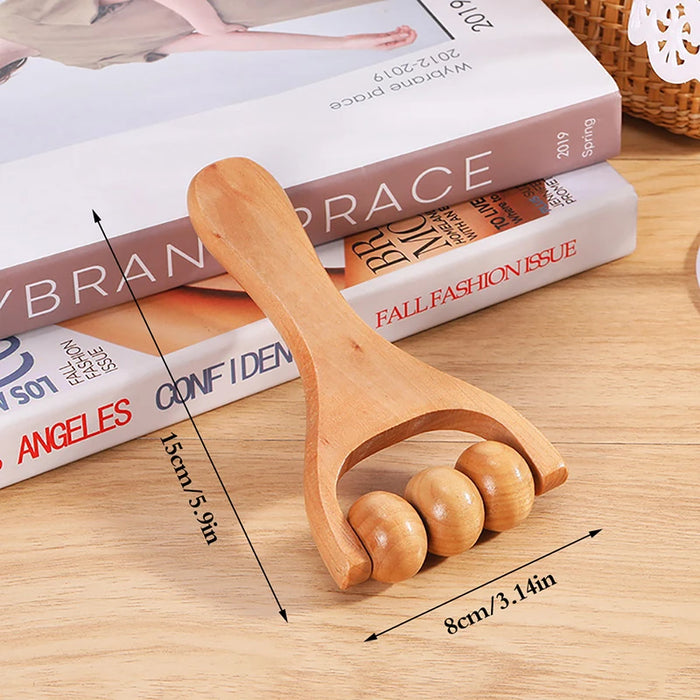 1Pc Wooden Roller Massager Neck, Shoulder and Leg Universal Hand Massager Massage Tool Foot Massager