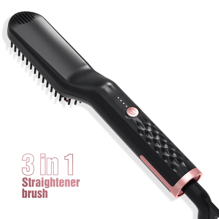 Ionic Hair Beard Straightener Comb Anti-Scald Ceramic Heated Beard Brush Portable Beard Straightening Comb