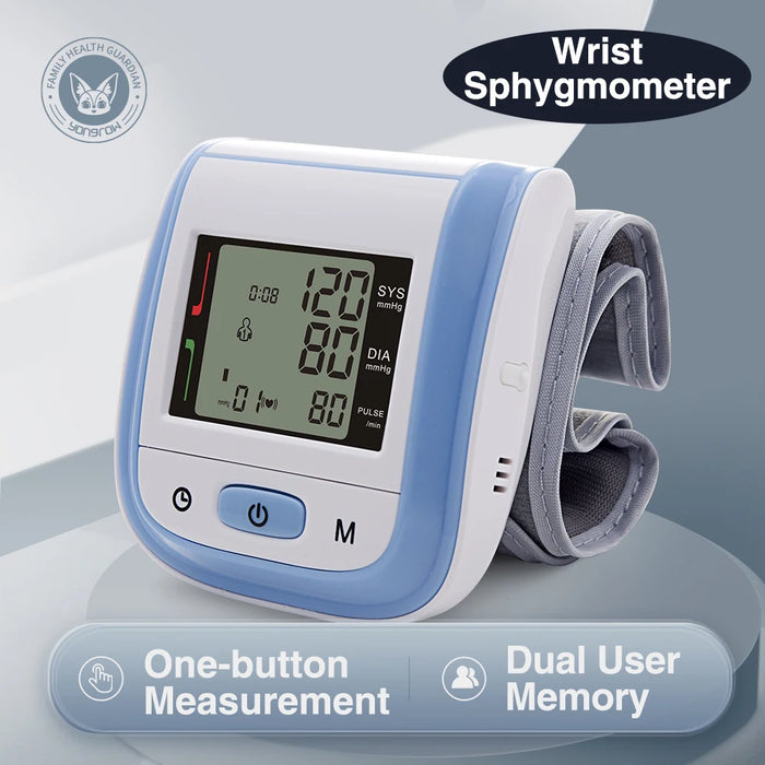 Yongrow Tonometer Automatic Wrist Digital Blood Pressure Monitor Digital lcd Sphgmomanometer Heart Beat Rate Pulse Meter