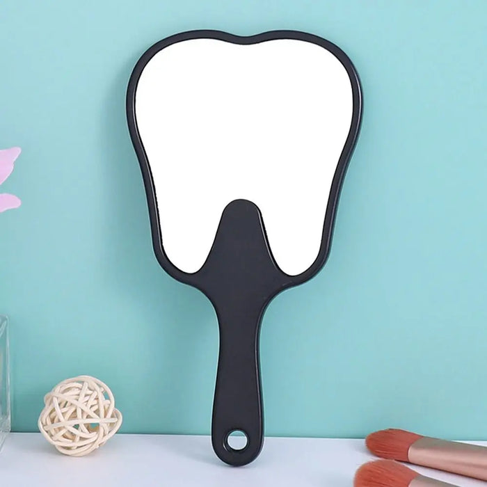 Tooth Shaped Handheld Mirror Practical PVC High Definition Dental Mirrors Makeup Mirror Gift