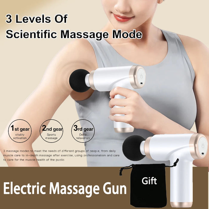 3 Gear Mini Fascial Massage Gun Electric Deep Muscle Tissue Relaxation Neck Back Body Compression Massager Portable Fitness Tool