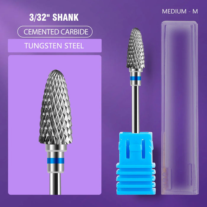 Black 5 in 1 Ceramic Nail Drill Bit For Electric Drill Machine 3/32" Shank Milling Cutter Fast remove Acrylic or Hard Gel