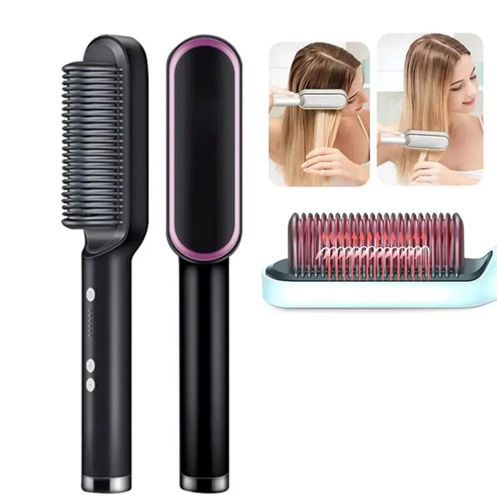 New Hair Straightener Professional Quick Heated Electric Hot Comb Hair Mini Comb Personal Care Multifunctional Hairstyle Brush