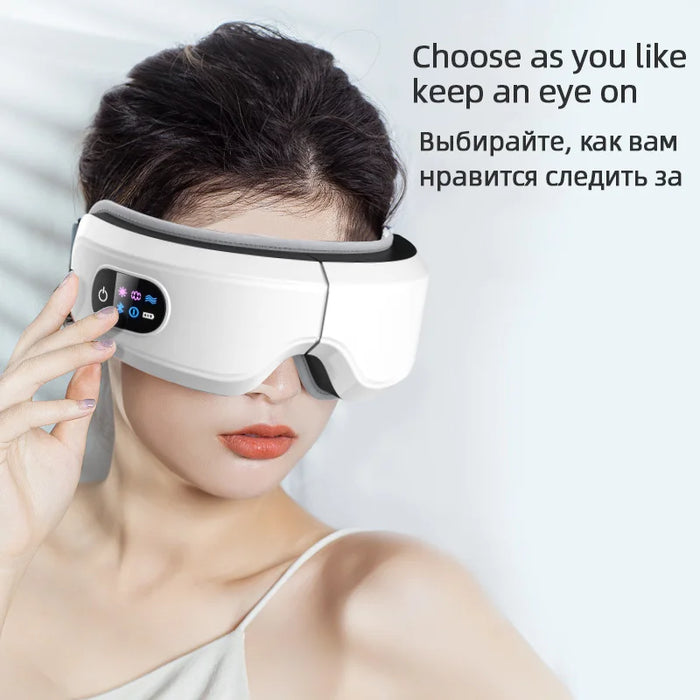 Eye Massager Heating Eyes Mask With Music Airbag Massage For Migraines, Dry Eye, Eye Strain, Dark Circles Relief Improve Sleep