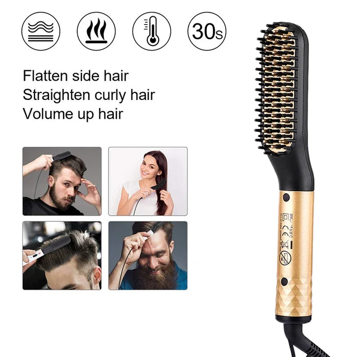 Professional Hair Comb Brush Beard Straightener Multifunctional Hair Straightening Comb Hair Curler Fast Heating Styling Tools