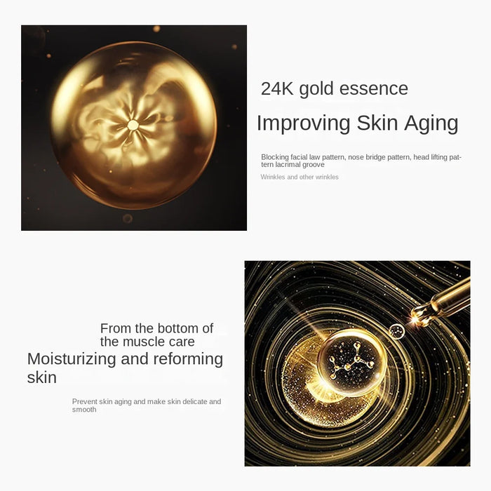 24K Gold Skin Care Sets Moisturizes Shrinks Pore Oil Control 24K Gold Toner Face Cream Emulsion Facial Essence Sets