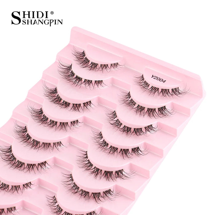 SHIDISHANGPIN 5/10Pairs False Lashes Cat Eye Eyelashes Eyelash Extension 3D Mink Half Lashes Natural Makeup faux Cils maquiagem