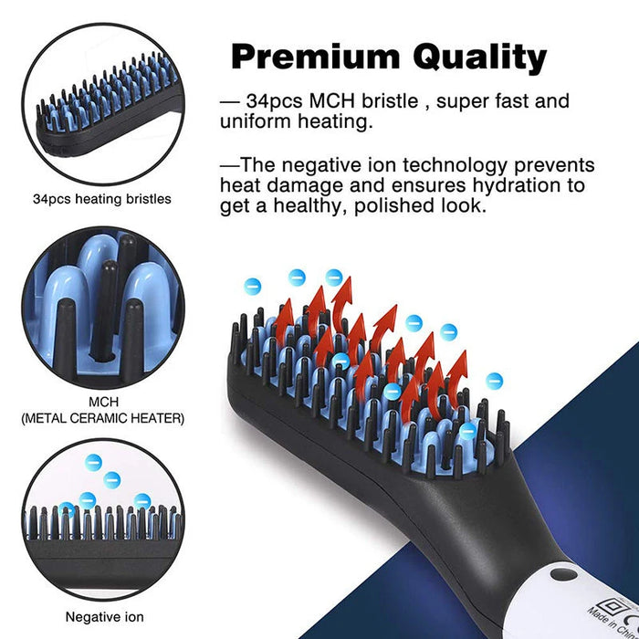 Professional Hair Comb Brush Beard Straightener Multifunctional Hair Straightening Comb Hair Curler Fast Heating Styling Tools