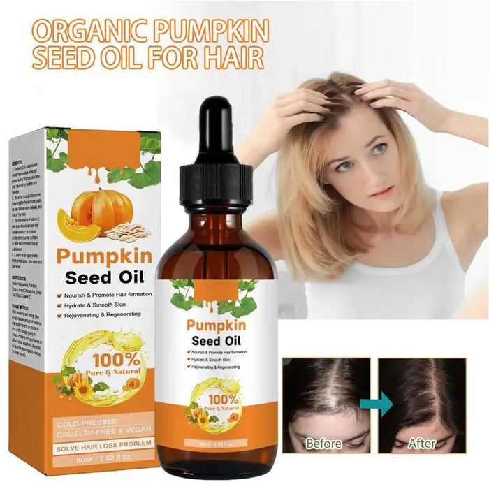 NEW 60ml Hair Growth Pumpkin Seed Oil Body Skin Nourishing Scalp Massage Health Dry Damaged Cracked Repair Nourishing