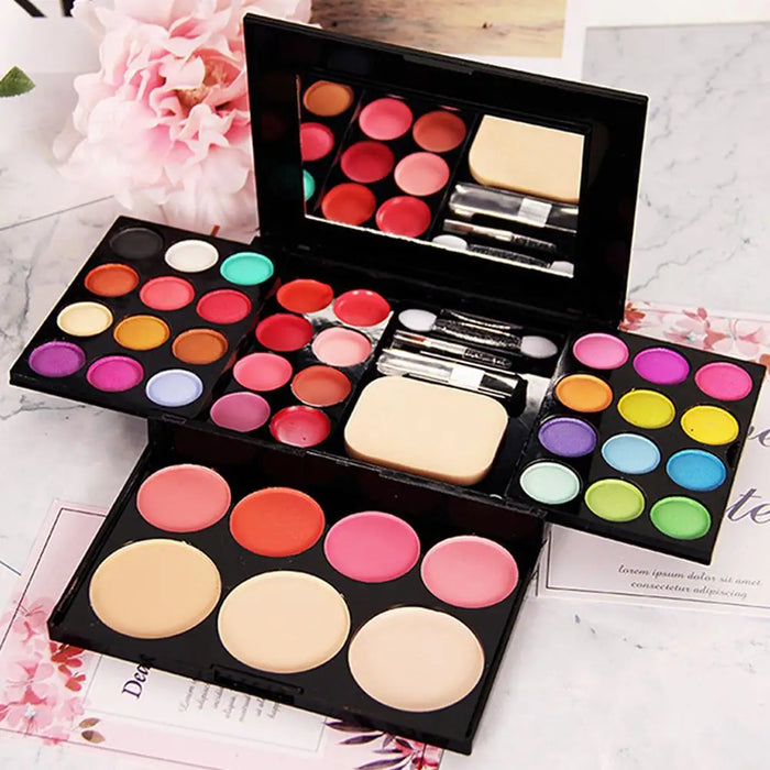 24 Colors Eyeshadow Palette Three-layer Book Makeup Glossy Colors Cosmetic Fine Matte Long-lasting And Shadow Glitter Eye E1H7