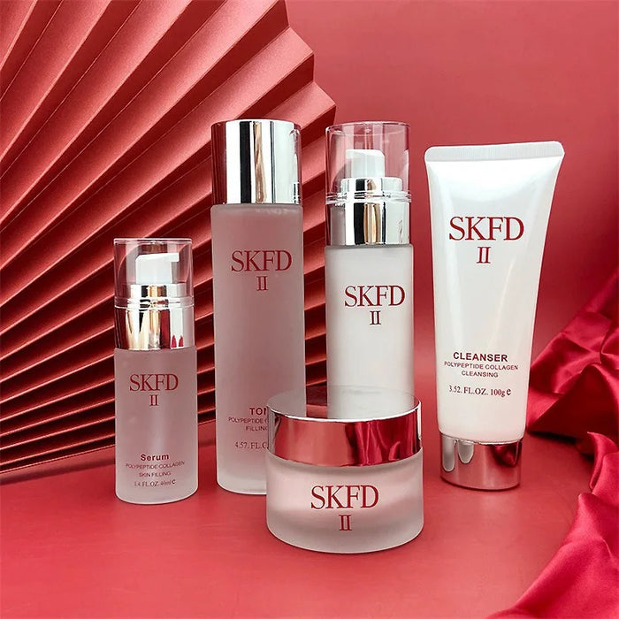 SK Skincare Five Piece Set: A beauty salon specializing in hydration, moisturizing, lotion, cosmetics, and a complete set of ski