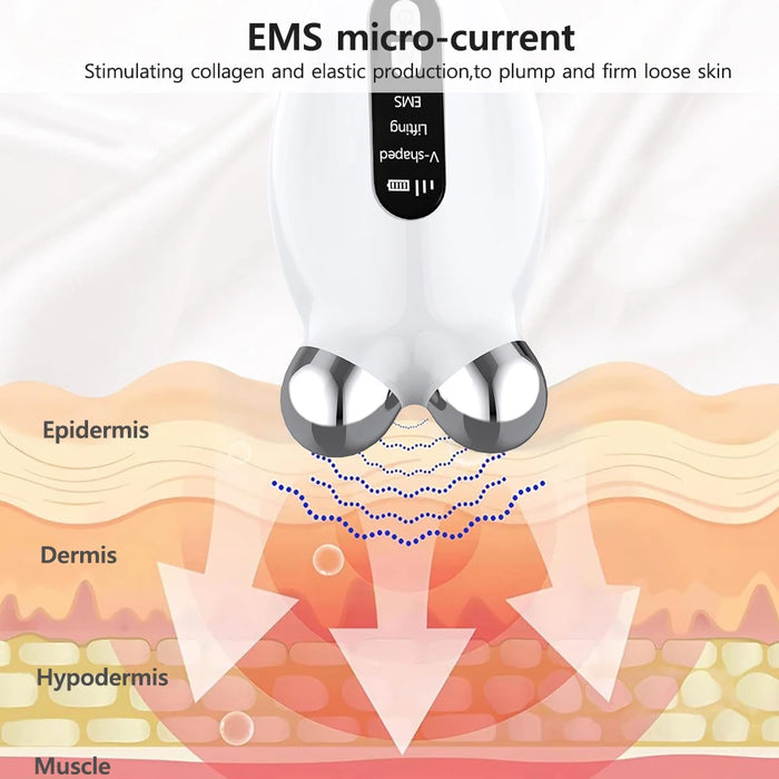 Facial Massager EMS Microcurrent Roller Device For Face Lifting Skin Tighten Rejuvenation Anti Wrikle Double Chin Remover Tools