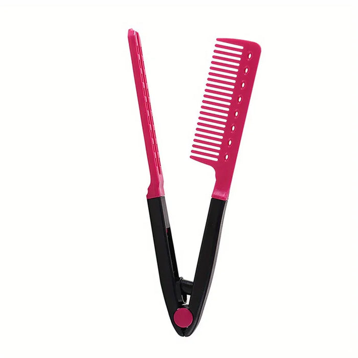 Flat Comb Straightening Comb Salon Hair Brush Combs Hairdressing Styling Hair Straightener V-shaped Straight Comb Straightener