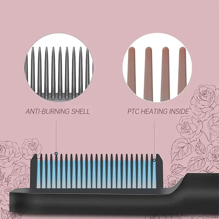 New Hair Straightener Professional Quick Heated Electric Hot Comb Hair Mini Comb Personal Care Multifunctional Hairstyle Brush