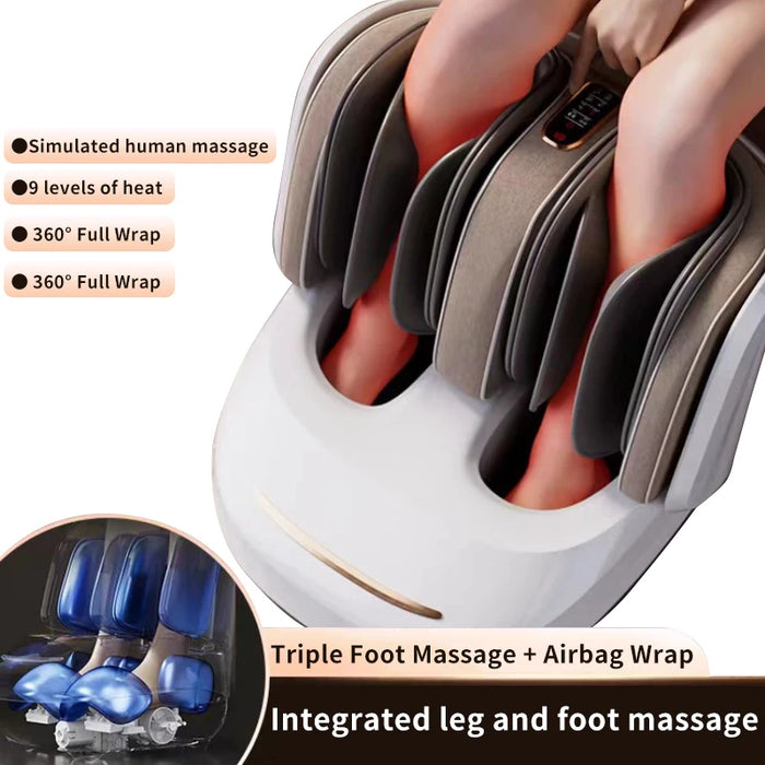 High Quality Air Pressure Electric Hot Heater Foot Massager Machine Vibrate Roller Bath Kneading Leg Foot Full Wrap Massage