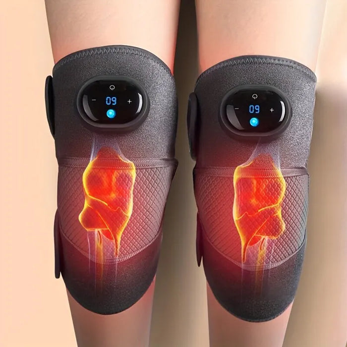 Heated Knee Massager Shoulder Brace Adjustable Vibrations And Heating Modes Heating Pad For Knee Elbow Shoulder Relax Legs