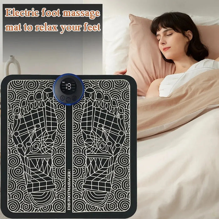 Electric Foot Massage Mat Relaxes Foot Acupoint Massage Mat Improves Blood Circulation 8 Modes 19 Level Relaxation USB Charging