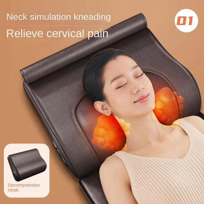 Bluetooth Music Electric Massage Mattress Vibrating Kneading Infrared Heating Cushion For Neck Back Foot Body Relax Pain Relief