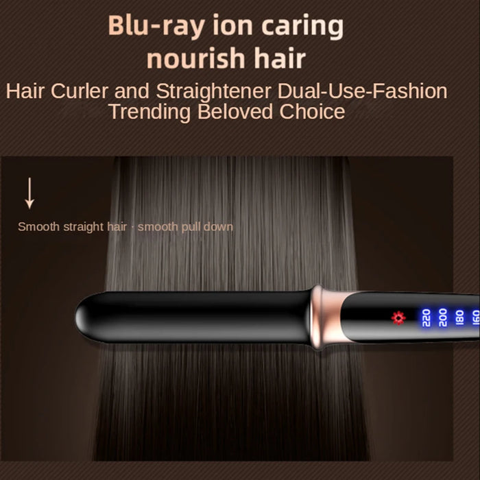 Portable Fast Heating 2 In 1 Hair Straightener Curler Mini Curling Hair Iron