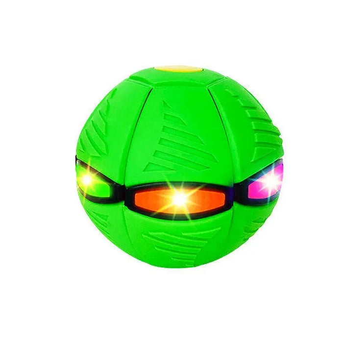 Outdoor Deformable Glowing Multiplayer UFO Football Flexible Deformation Led Flying Flat Throw Elastic Bouncing Ball