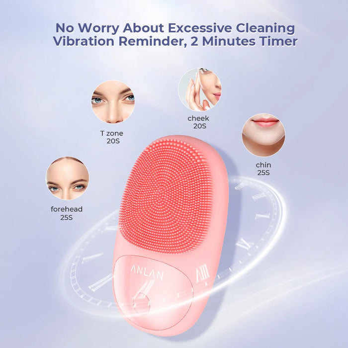 ANLAN Waterproof Electric Facial Cleansing Brush Silicone Facial Cleaning Brushes Vibration Massage Face Cleaner Skincare Tools