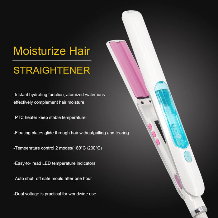 Professional Steam Hair Straightener 450°F Fast Heating Tourmaline Ceramic Flat Iron Argan Oil Treatment Hair Care Tools