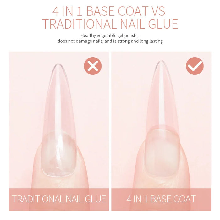 4 In 1 Base Coat Function 15ML Soak Off LED UV Gel Nail Polish Long Lasting Nails Tip Glue Art Tools Varnish Lacquer