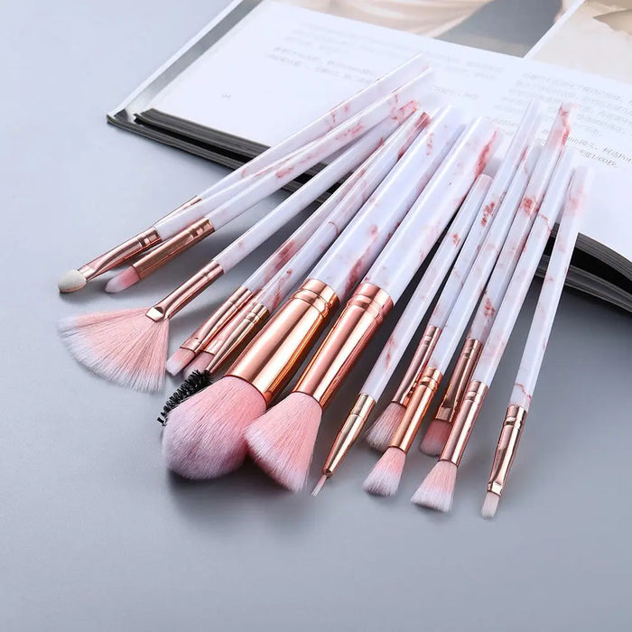 15pcs Marble makeup brushes set with makeup sponges with Face washing brush make up brushes makeup tools