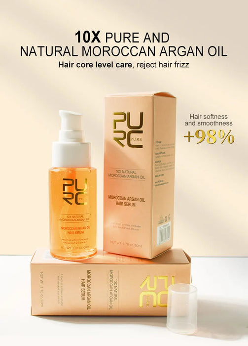 PURC Moroccan Argan Hair Oil Repair Damaged Dry Smoothing Hair Serum Anti-Dandruff Soften Scalp Treatment Hair Care Product