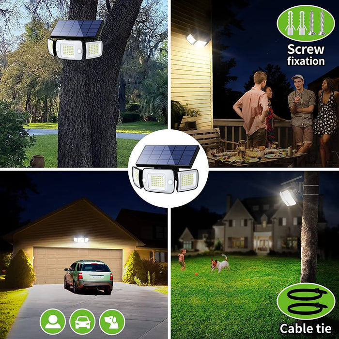 Solar Lights Outdoor with 3 Modes Motion Sensor Super Bright Wall Lamp IP65 Waterproof Street Light for Garden Yard Path Garage