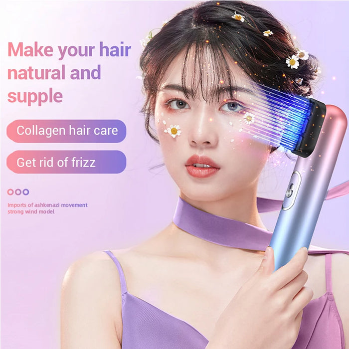 Professional Airflow Style Hair Dryer, Electric Brush, Comb Style Hair Dryer With Nozzle, Mini Portable Straight Hair Brush