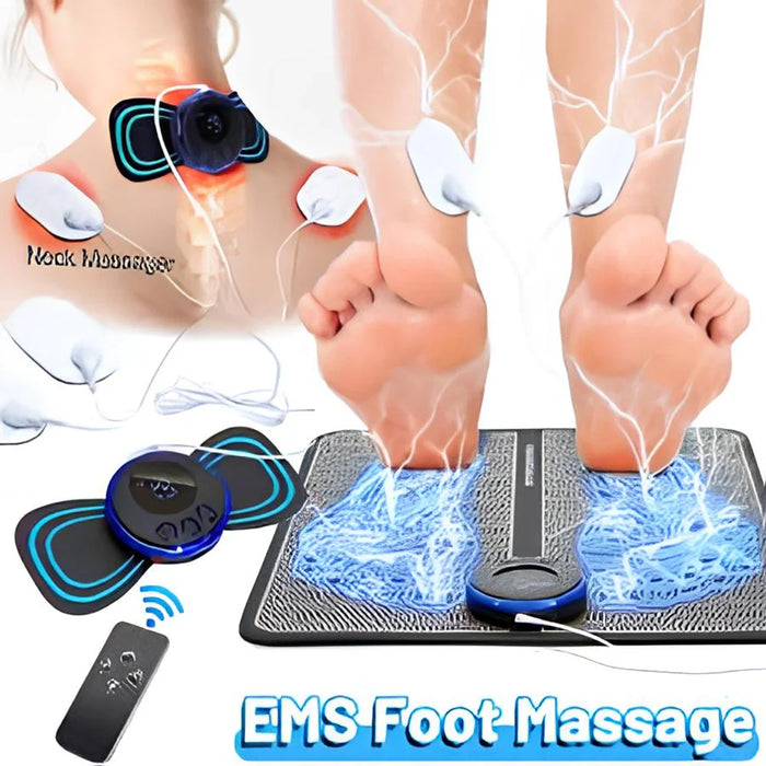 Electric EMS Foot Massager Pad Relief Pain Relax Feet Acupoints Massage Mat Shock Muscle Stimulation Improve Blood Circulation