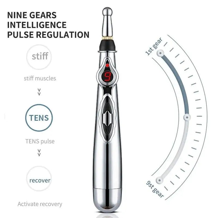 2/5 Heads Electric Acupuncture Point Massage Pen Meridian Energy Massage Pen Pain Relief Therapy Back Neck Face Beauty Roller