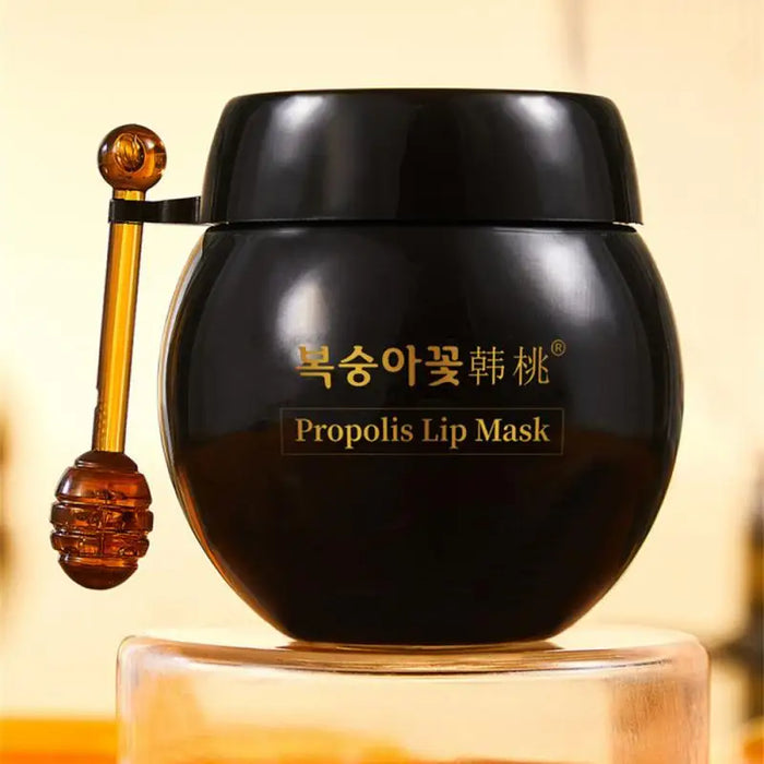 Propolis Lip Mask With Lip Brush Moisturizing Repair Lip Balm Fade Lip Lines Long-lasting Hydrating Exfoliating Dead Skin Care