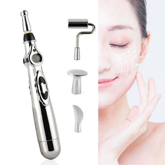 2/5 Heads Electric Acupuncture Point Massage Pen Meridian Energy Massage Pen Pain Relief Therapy Back Neck Face Beauty Roller