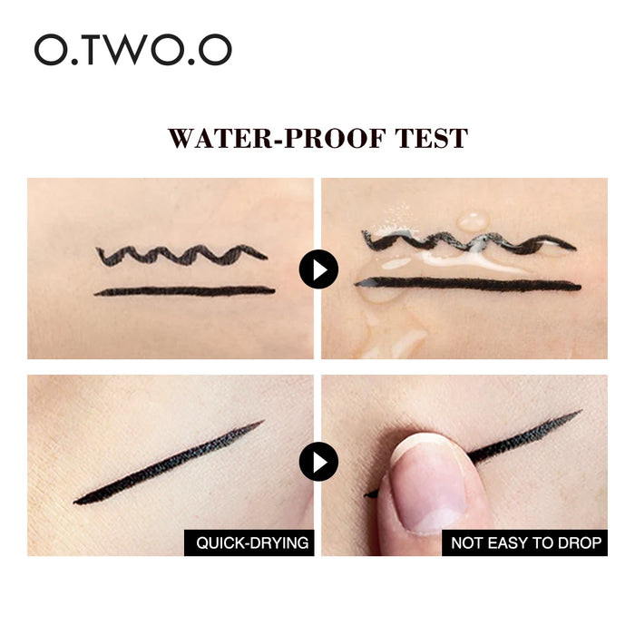 O.TWO.O 3pcs Eyes Makeup Kit Black Eyeliner Stamp Mascara Eyeborw Pencil Long-lasting Waterproof Cosmetic Set Make-up for Women