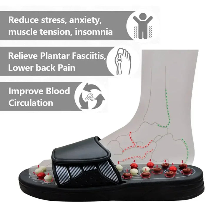 New Feet Massage Slippers Foot Reflexology Acupuncture Therapy Massager Walk Stone Shoes Acupuncture Cobblestone Massager