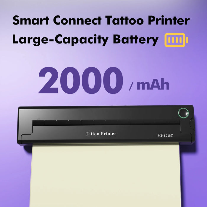 8018T Wireless Tattoo Transfer Stencil Printer Tattoo Transfer Thermal Copier Machine Compatible with Smartphone & PC