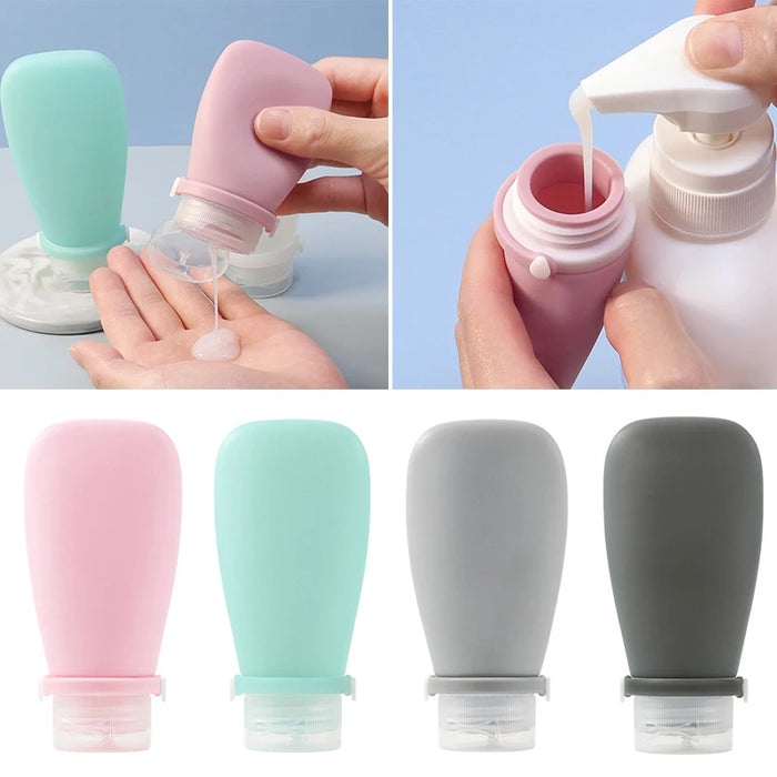 Portable Silicone Travel Bottle Cosmetic Storage Refillable Lotion Bottle Leakproof Shampoo Container Squeeze Tube Empty Bottle